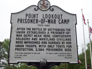 Point Lookout Prison Camp marker